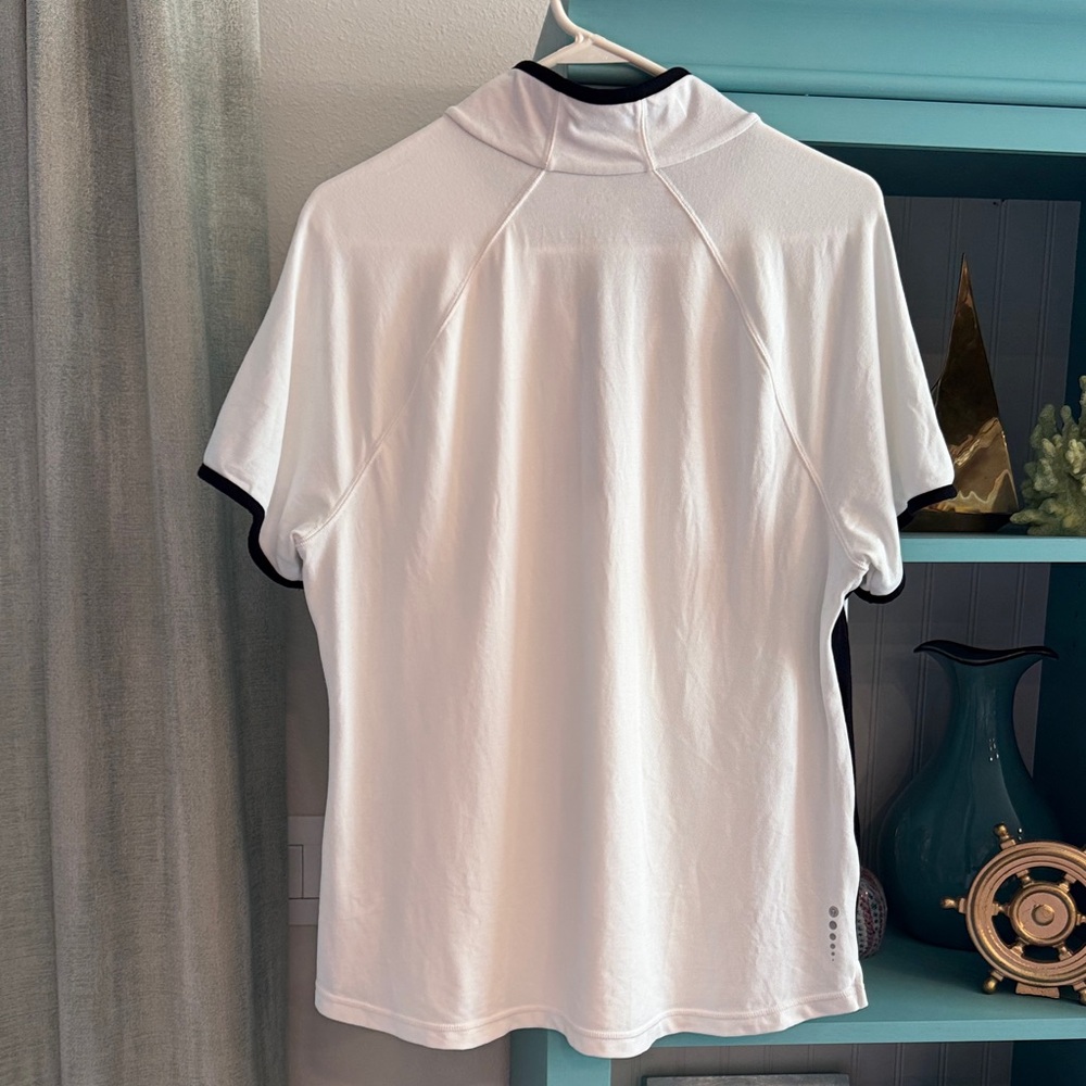 Talbots White and Black UPF 50+ Polo Shirt XL - Picture 7 of 7
